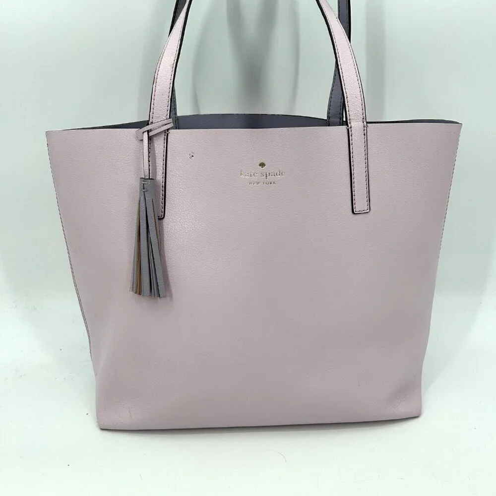 KATE SPADE Light Purple Lavender 100% Leather All Day Tote Bag Purse